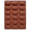 Silicone Baking Mold 18-Cavity Madeleine Pan Shell Shape Chocolate Mold Non-Stick Easy Release Temperature -40°C to 220°C Brown