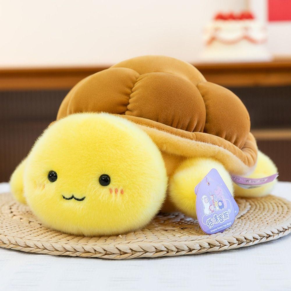 Novelty Fluffy Bread Tortoise Plush Toys Soft Green Sea Turtle Stuffed Doll Cute Collection Turtle Doll Throw Pillow Car Decor