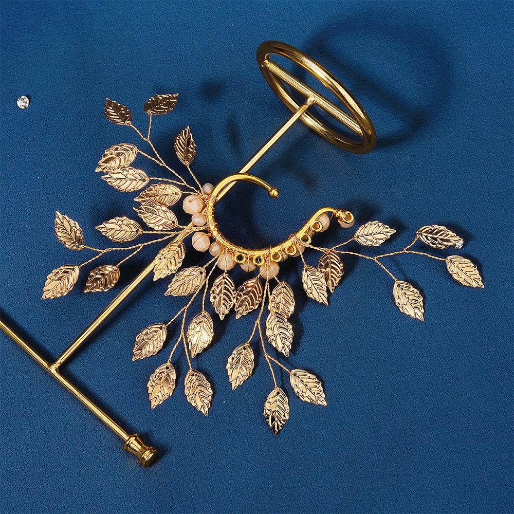 Leaf Shaped Earclip Non Perforated Women Advanced Feeling Sweet Shiny Earrings Exaggerated Ear Cuff Birthday PLeaf Shapedarty Je