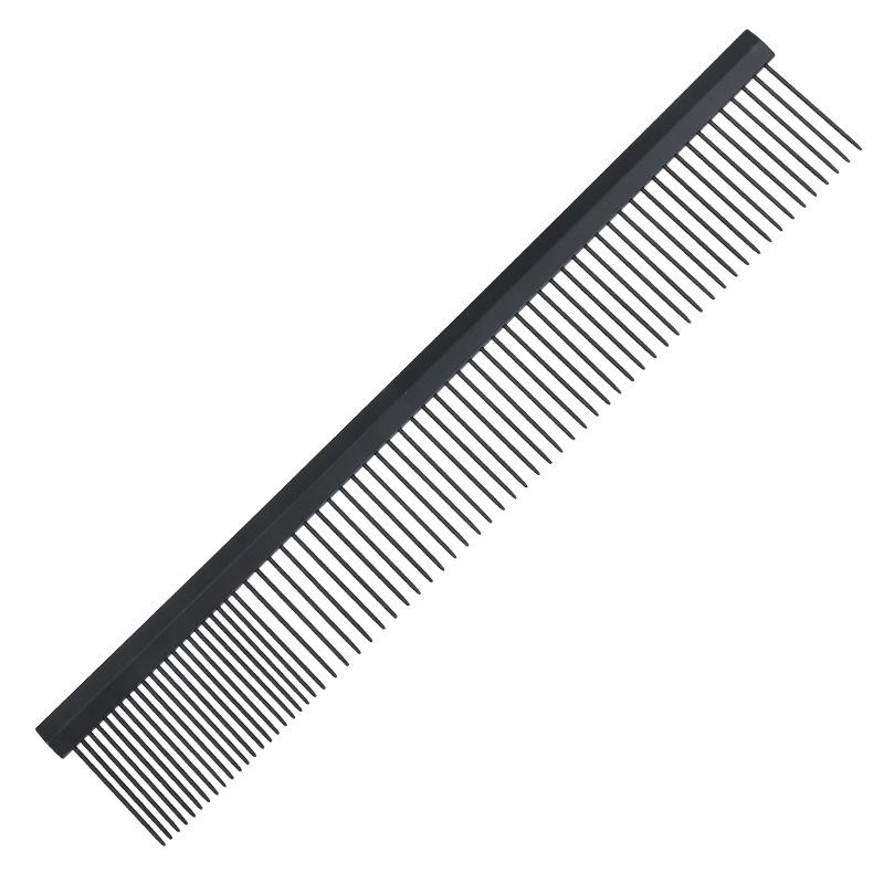 

Steel Wide Tooth Dog Comb - Knot Opener & Pet Beauty Cleaner 68 teeth Black Steel Comb (Card Package)