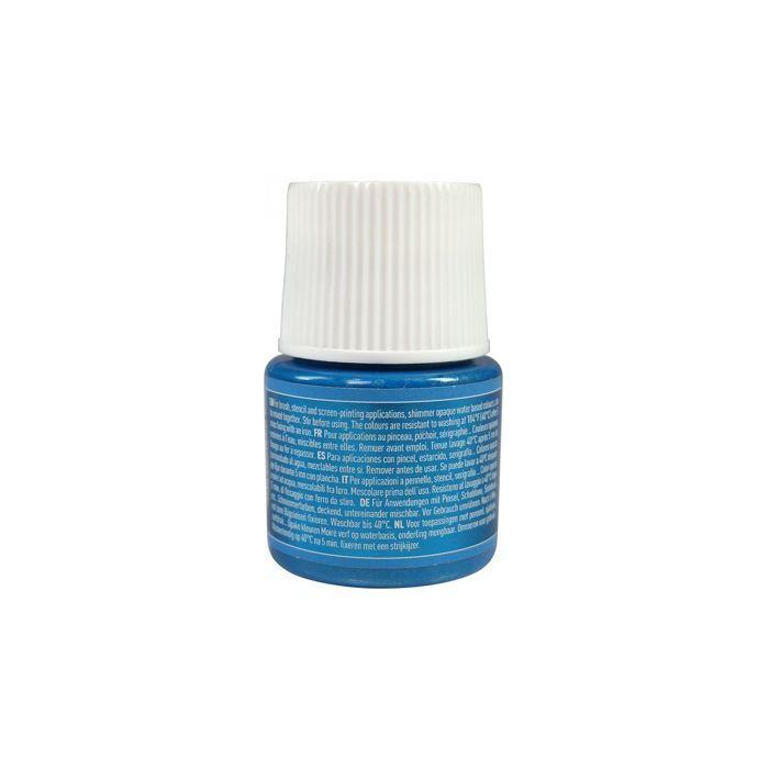 Peinture tissu - Pébéo - Setacolor opaque moire - Bleu electrique - 45 ml - Effet satiné