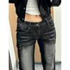 High Waist Straight Leg Jeans for Women Plus Size American Retro Loose Fit Wide Leg Trousers