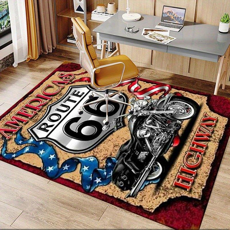 "Americas Route 66 Highway Metal Sign Motorcycle Decor"Office Mat Home Decor Office Desk Chair Rugs Chair Carpet for Office Chair Mat Gift F