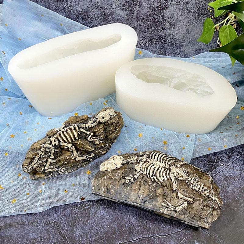 Stereoscopic Dinosaur Fossils Silica Gel Mold Make Scented Figure Candles Wax Table Ornament Soap Pendant Bachelor Party