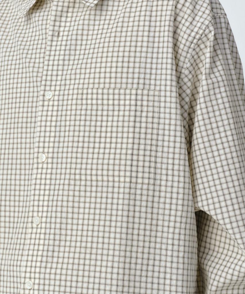 MUSINSA STANDARD Relaxed Small Plaid Check Shirt [Light Beige/Grey]