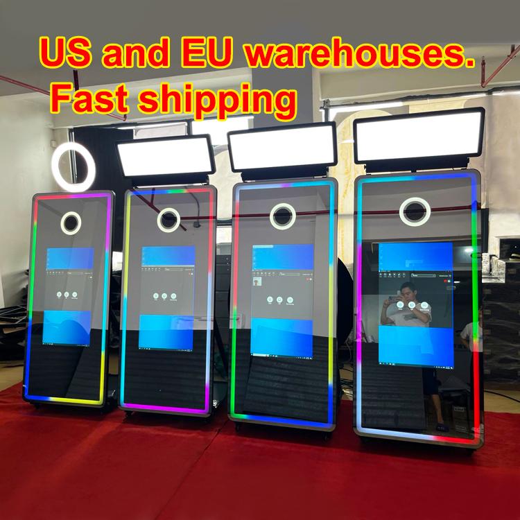 Unique Design Digital Photo Booth Mirror With 32 43 Inch Touch Screen Camera and Printer Selfie Magic Mirror Photobooth Machine