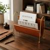 Goldener Metallrahmen Desktop-Aufbewahrungsorganizer PU-Leder Aufbewahrungshalter Für Zuhause Büro