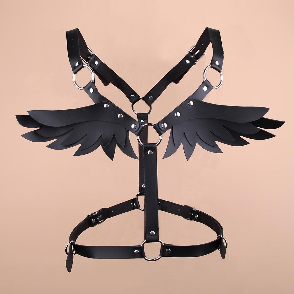 New Women's Angel Wings Chest Strap Cosplay Sexy Leather Punk Sexy Body Bonding Strap Dark