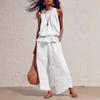 European & American Women's Retro Bohemian Ruffle Cotton-Linen Two-Piece Set for Spring and Summer 2026