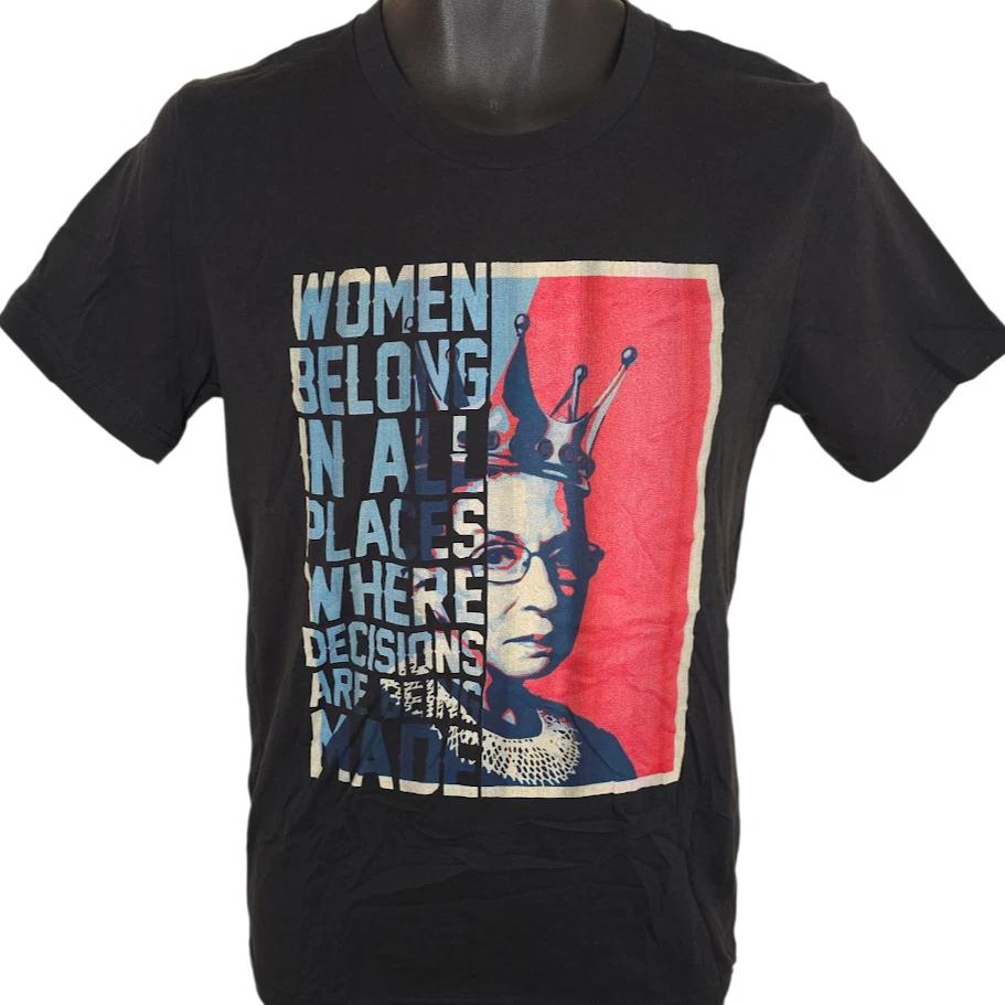 Ruth Bader Ginsburg T Shirt Mens Size Small Black Supreme Court Justice 3XL