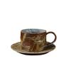 Japanese Style Cup Retro Coarse Pottery Milk Breakfast Cup Coffee Cup Saucer Set Coarse Pottery Ceramic Cup