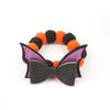 Halloween Pumpkin Pet Collar Funny Elastic Rope with Pompom Adjustable Kitten Dog Cat Collar for Halloween Personalized Accessor