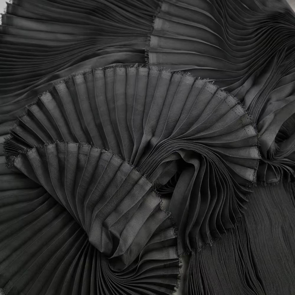 Light Chiffon Wrinkled Cloth Fabric 1 Yard DIY Material New Pleated Organza Fabric  Cloth Sewing