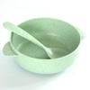 2pcs/set Wheat Straw Bowl with Spoon Lightweight Reusable Dessert and Salad Bowl Durable Breakfast Soup Bowl Children's Bowls