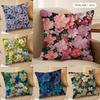 Classic Art Floral Pattern Cushion Cover Soft Plush Fabric DoubleSided Printed Cushion Covers for All Seasons Home Decor