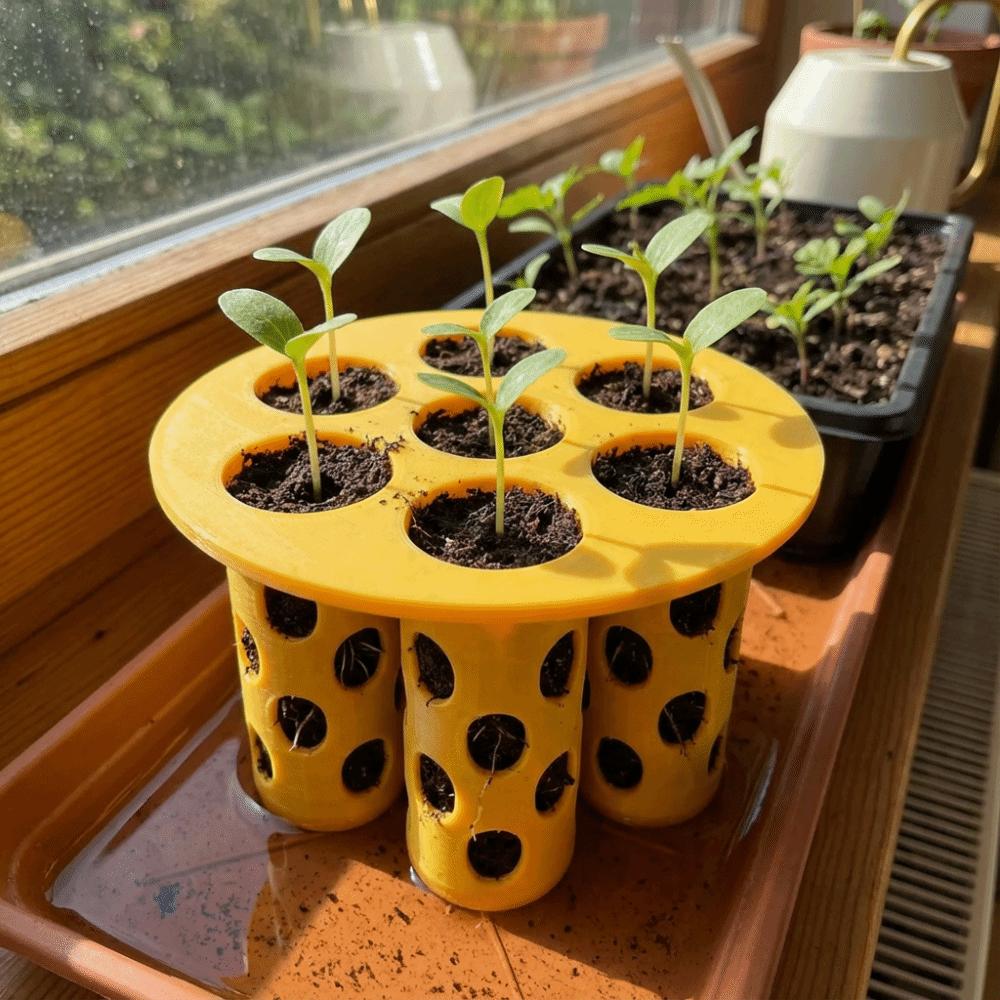 7 Cells Seed Starter Tray Breathable PLA Nursery Tray Plant Germination Tray  for Flower Seeds