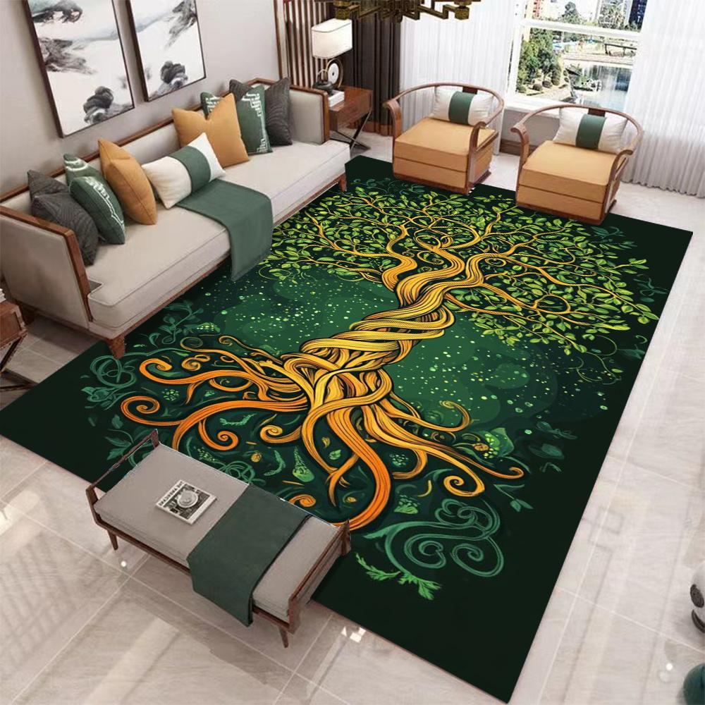 

2D Ковер-мат Дерево жизни Мистический лесной стиль Ковер для гостиной с замысловатыми корнями Пышная листва Ковры для украшения дома для спальни 40x60cm
