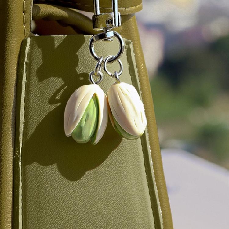 Adorable Pistachios Key Organizers Charming Pistachios Key Chain Pendant Accessory Stylish Key Rings for Bags Purses