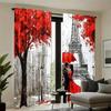 Tower European Urban Design Printed Curtains   Bedroom   Living Room and Kitchen Decoration   Home Decoration   Window Decoration