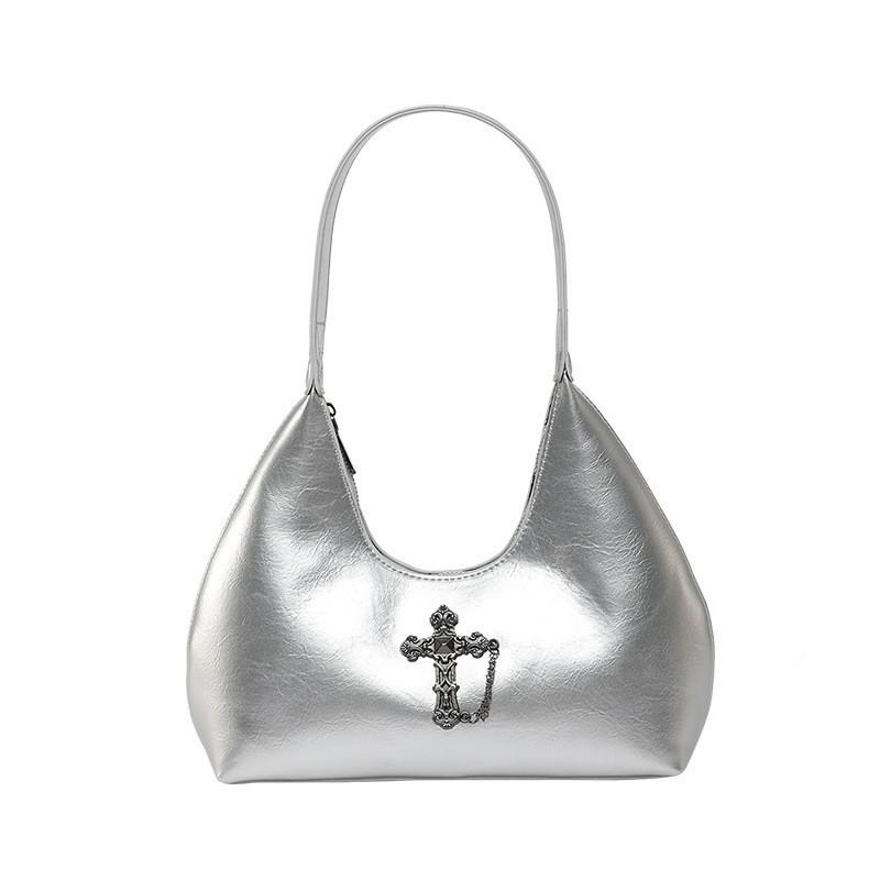 

French High-end Simple All-matching Commuting Shoulder Bag Women Sweet Cool Baby-style Underarm срібний