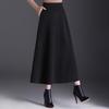 Trendy Women's Winter Woolen A-Line Half-Skirt: Mid-Length Flare Design