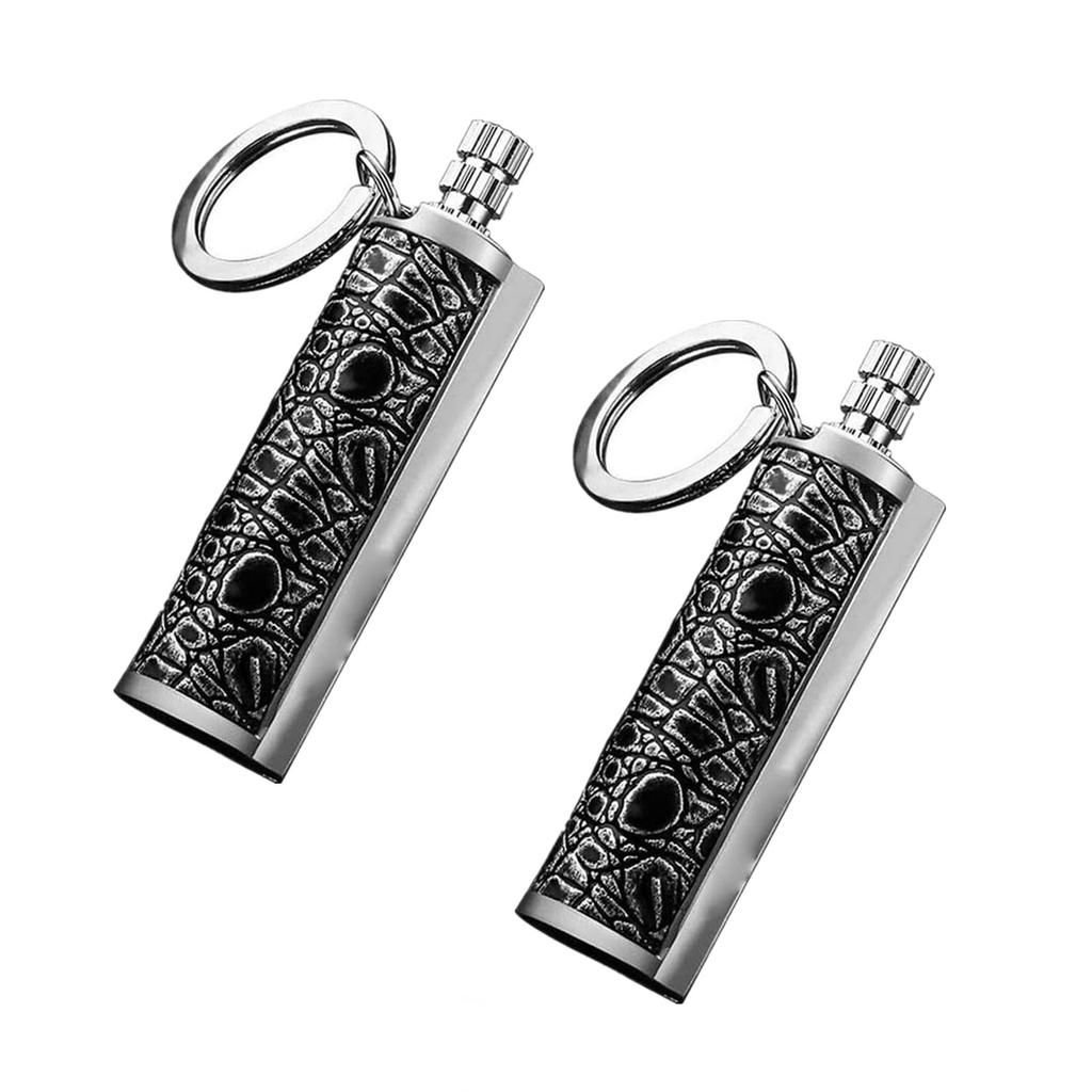 Outdoor Portable Lighter Bottle Keychain With Containing Cotton Core