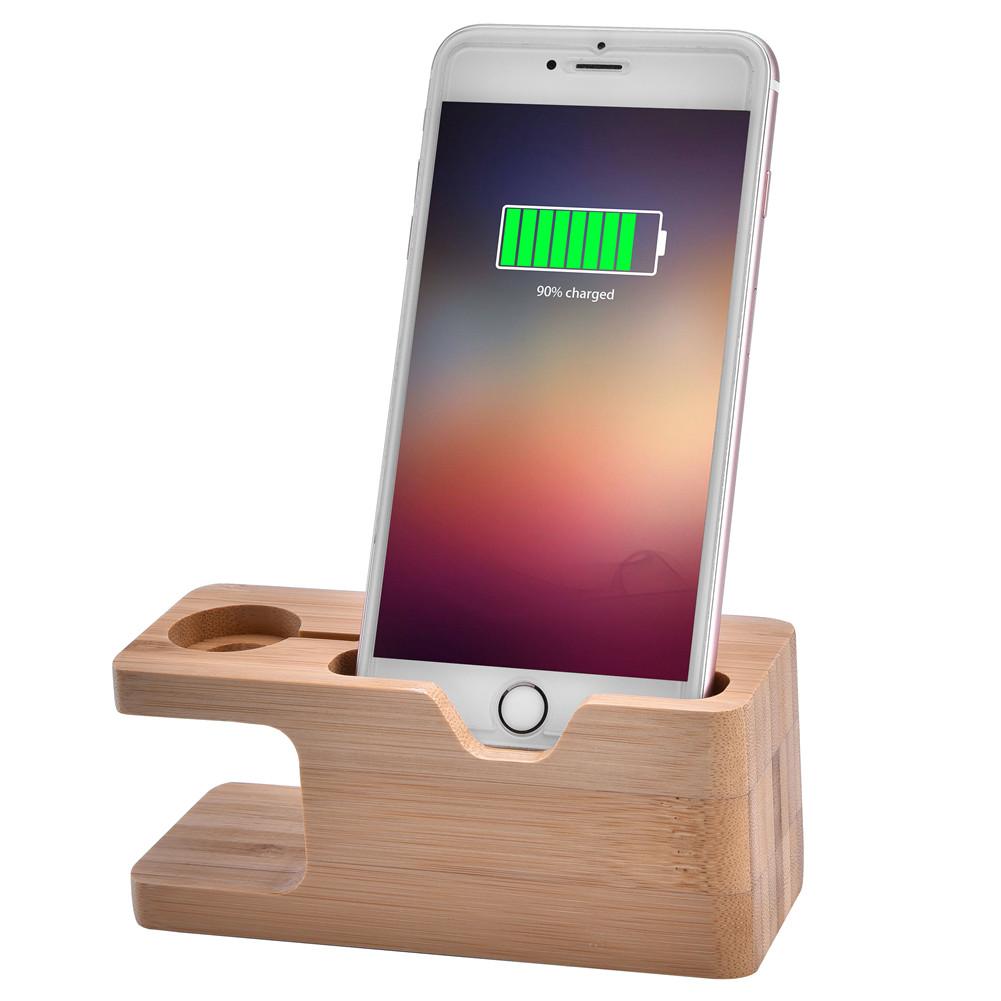 Bambus Lade Dock Station Halterung Ständer Halter Für IOS