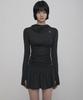 Peulleeoeob Hooded High Neck Long Dress (Fl-185_Black)