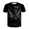 2025 new men's horror skull Halloween print breathable and comfortable round neck T-shirt outdoor party casual top