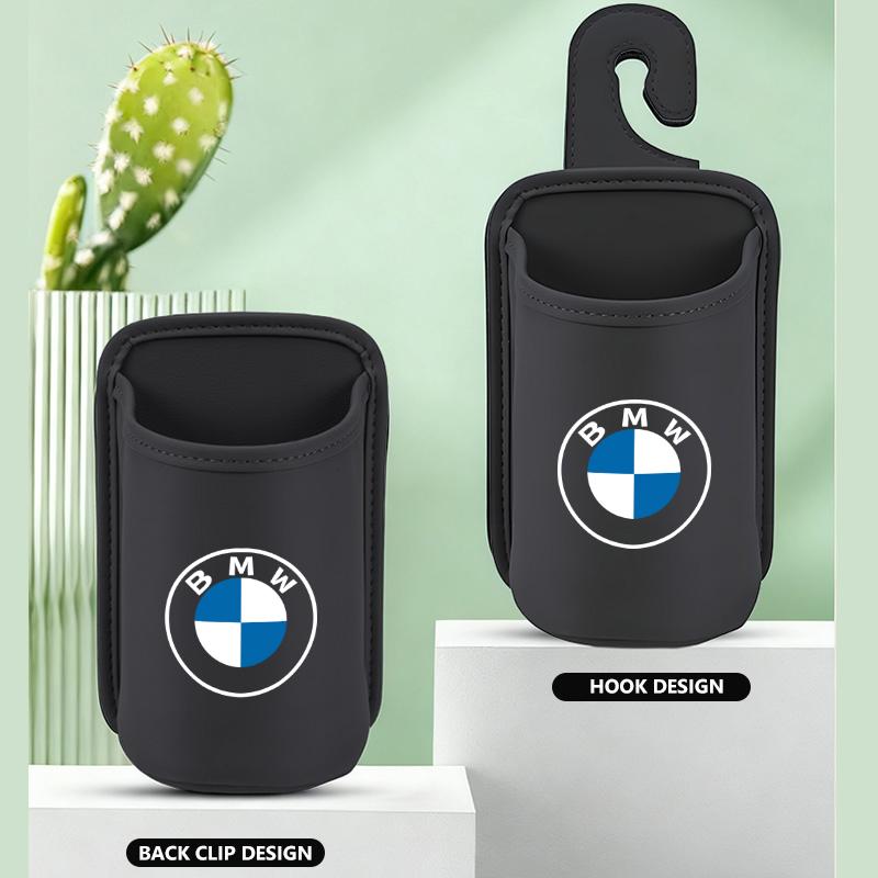 Leather Car Door Water Cup Holder Hang Drink Storage Box For BMW M Performance Alpina M3 M5 M6 X1 X3 X4 X5 G20 VVB1