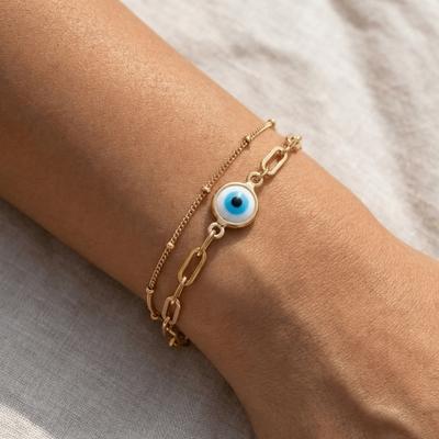 Elegant Stainless Steel Bracelet Unique Adjustable Chain Bracelet Turkish Blue Eye Bracelet  Daily