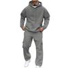 Herren Klassischer Vielseitiger Fleece Einfarbiges Hoodie und Elastischer Bund Set Hose für Lässige Outdoor-Sportarten Basic Bequeme Loungewear