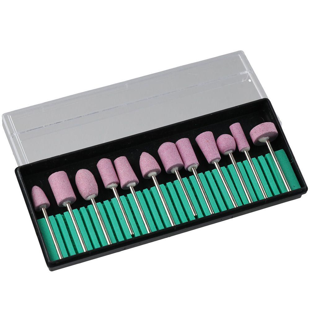 12 Pcs Abrasive Mounted Stone Grinding Wheel Head Quartz Nail Polishing Head Nail Polishing Machine Electric Polishing Head Set