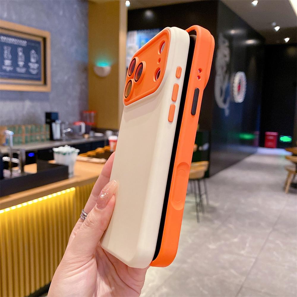 Fashion Contrast Color Lens Protection Silicone Phone Case For 17 Air 16 15 14 Plus 13 12 11 Pro Max Soft Cover