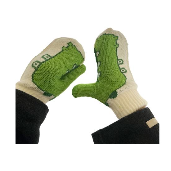 1 Pair Winter Gloves Goose Design Warm Mittens Women Men Universal Size Thermal Soft Lined Knitted Winter