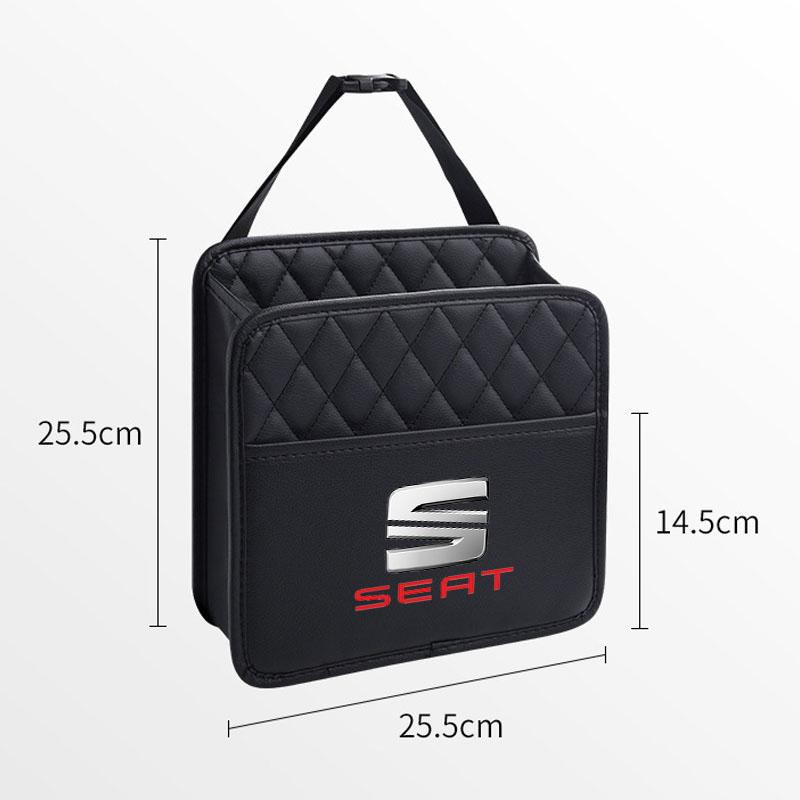 djbf10 Car Seat Storage Bag Pu Leather Cup Pockets Stowing Tidying For Seat Leon Ibiza Alhambra Exeo Altea Arona Mii IBL Car Accessorie