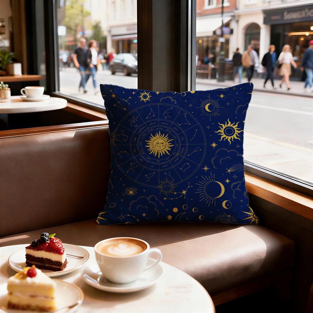 Constellation Pattern Cushion Cover Set of  Decorative Short Plush Pillow Covers for Sofa Soft  Cushion Case X Cm