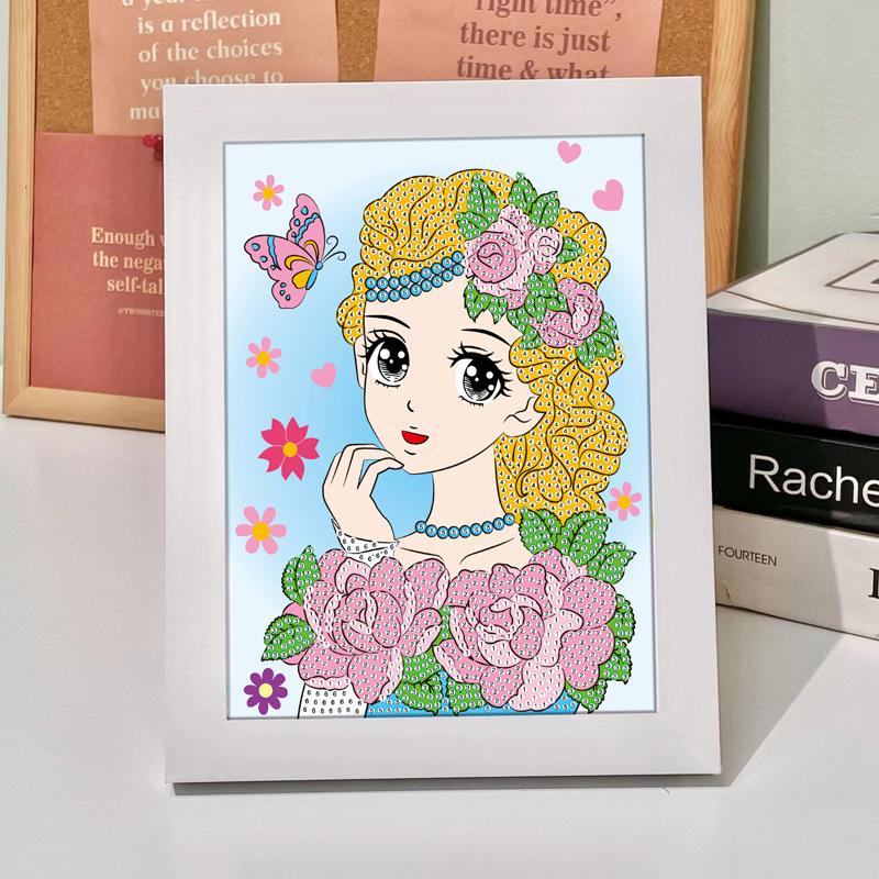 New Cartoon Diamond Painting 5D Diamond Handmade Diy Handmade Full Diamond With Frame Decorative Diamond Painting Wooden Photo Frame