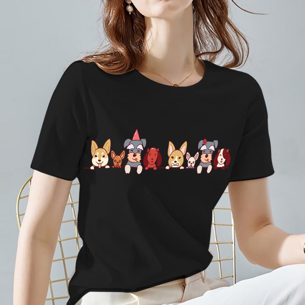 Women's T-shirt Hayao Miyazaki Totoro Pattern Tee Classic Black All-match Animal Printed Series Short Sleeve Tops Ladies Clothes