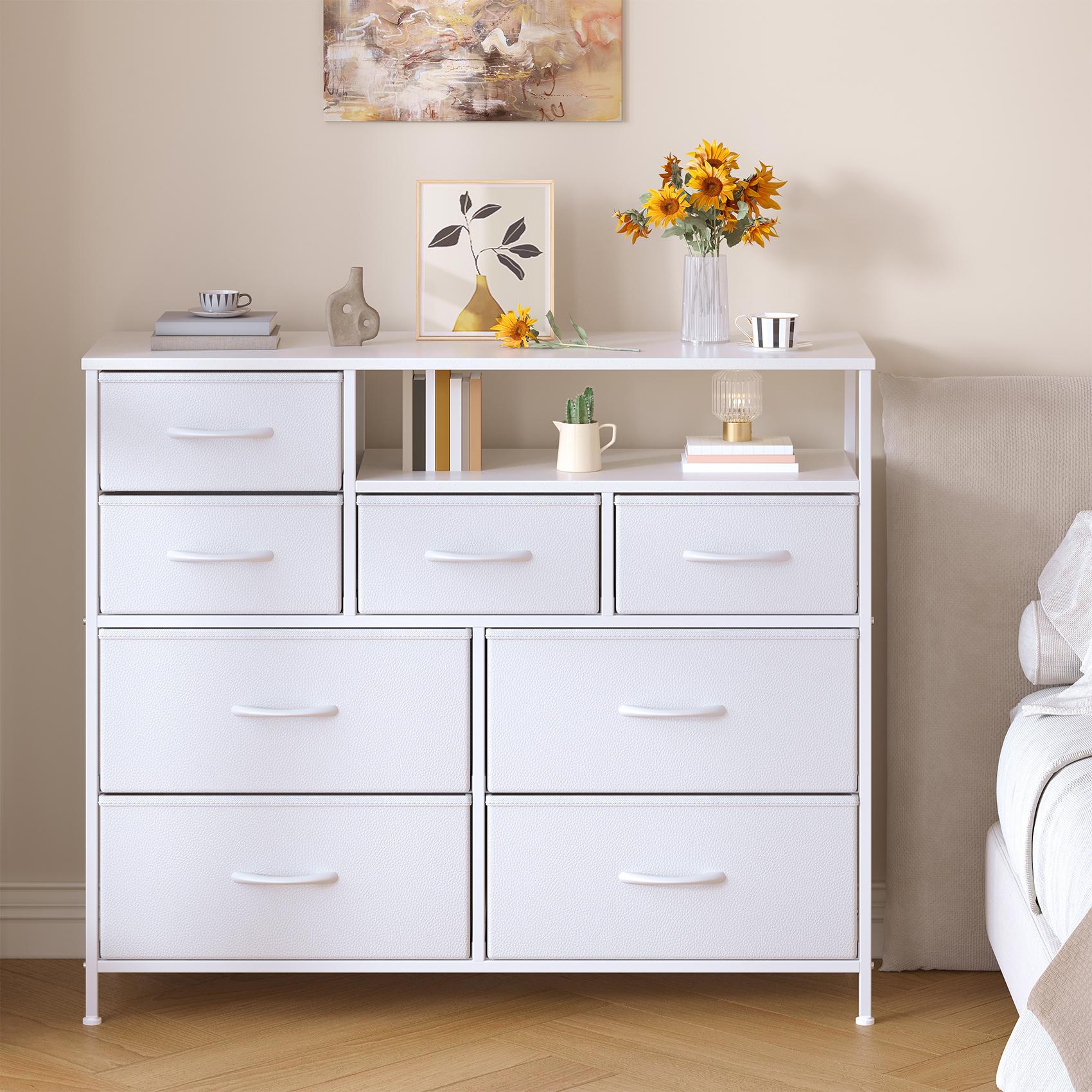Fabric Drawer Cabinet white 100cm*30cm*83.5cm I870101949A4