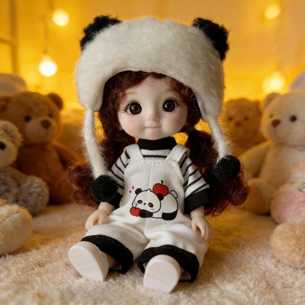 17cm Baby Doll Princess Dress-Up Set - Cute BJD Toy Birthday Gift for Girls