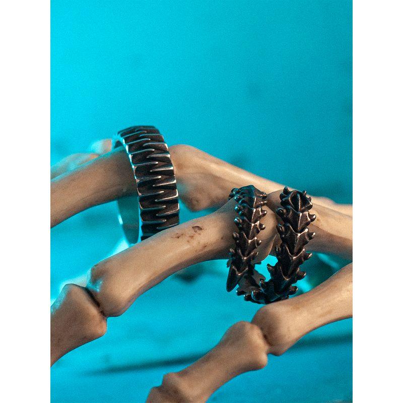 Night Works "Controversy" European and American Retro Dark Vintage Animal Spine Ring for Men and Women Large Size Rock Style