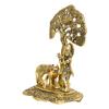 Статуэтка Кришны, Golden Lord Krishna Idol Playing Flute under Tree,  eCraftIndia