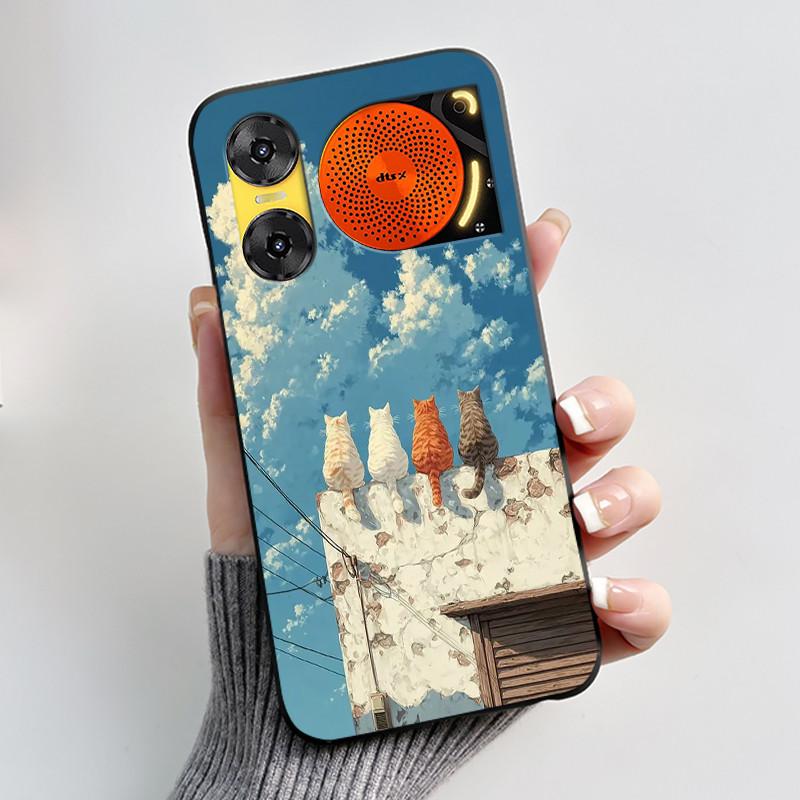 For ZTE Nubia Music 2 Case Cartoon Black Matte Silicone Soft Back Cover For Nubia Music2 Phone Cases 6.7" Protective Shell Z2460