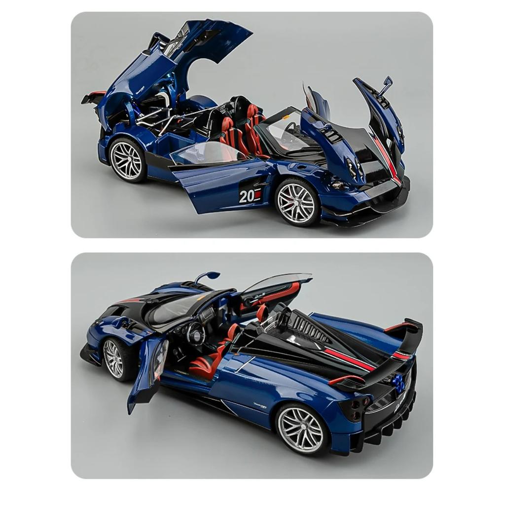 1/18 Pagani Huayra BC Alloy Sports Model Diecast Metal Racing Car Vehicles Model Simulation Sound Light Collection Kids Toy Gift