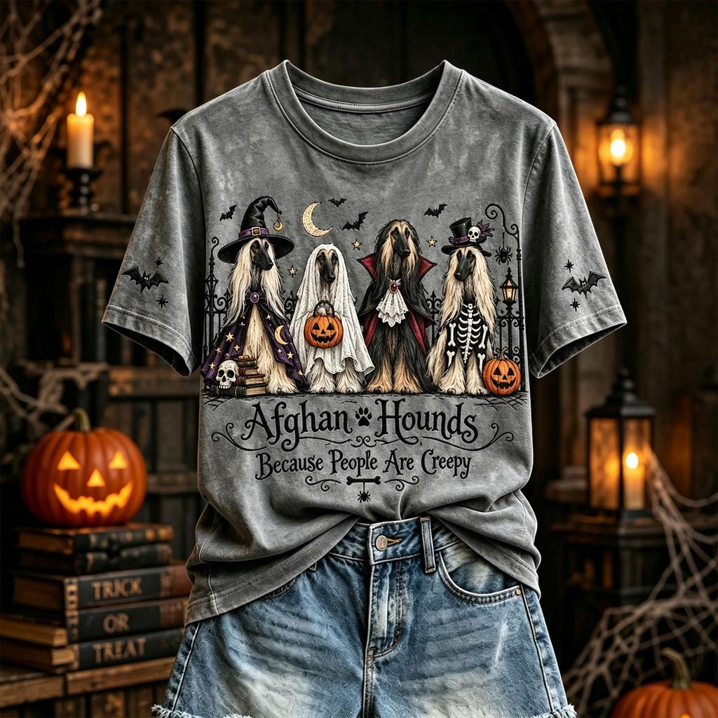 Women's Halloween Letter Print T-Shirt, Casual Crewneck Short Sleeve Tee, Everyday Wear