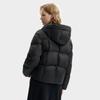 Fila White Casual Commuter Classic Simple Comfortable Versatile Stretchy Goose Down Warm Hooded Jacket Women Outerwear Black F11W543916FBK