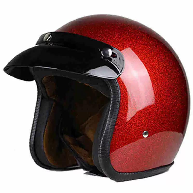 Casque de moto à face ouverte Vintage Capacete De Moto Casque Unique Rétro 3/4 Demi Casco Casque Quatre Saisons ECE DOT Approuvé