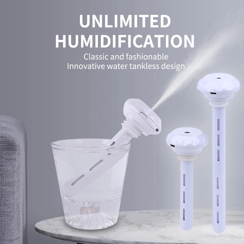 USB Powered Humidifier Stick with LED Light for Exquisite Home or Travel Aid
