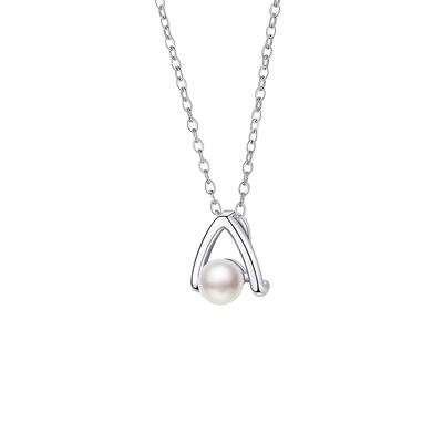 Water Drop Imitation Pearl Necklace Feminine Simple Temperament Fairy Fluttering Stainless Steel Collarbone Chain Jewelry